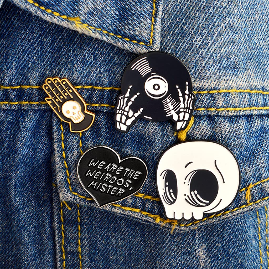 Black Brooch Pins “WE ARE THE WEIRDOS MISTER” Letter Halloween Brooches Badge Jewelry Excellent Quality and Popular Durability and professional