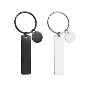 QINGDUO Weirdo #1&Weirdo #2 Couples Keychain Stainless Steel Minimalist High Polish Couples Name Pendant Keychain His Her Matching Keychain Relationship Engagement Promise Gifts for Women Men,Black