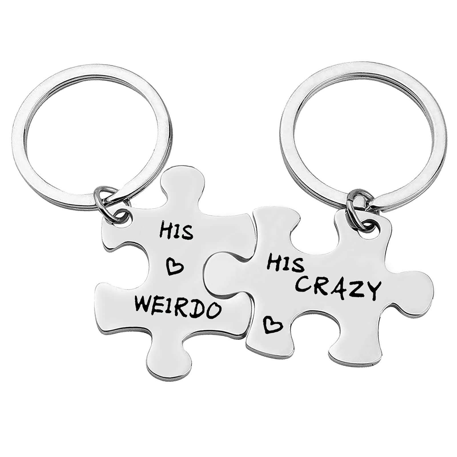 Xiahuyu Gay Couple Gifts for Men His Crazy His Weirdo Keychain Set Gay Pride Gift Gay Boyfriend Gift LGBT Gift Christmas Birthday Gifts Anniversary Valentines Day Gifts for Gay Couple
