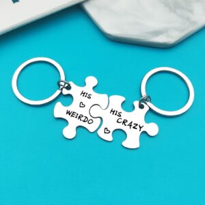Xiahuyu Gay Couple Gifts for Men His Crazy His Weirdo Keychain Set Gay Pride Gift Gay Boyfriend Gift LGBT Gift Christmas Birthday Gifts Anniversary Valentines Day Gifts for Gay Couple