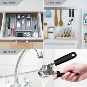 Can Opener,Professional 3-In-1 Multifunctional Manual Can Openers Bottle Opener,Kitchen Durable Stainless Steel Heavy Duty Can Opener Smooth Edge for Kitchen Seniors Friendly