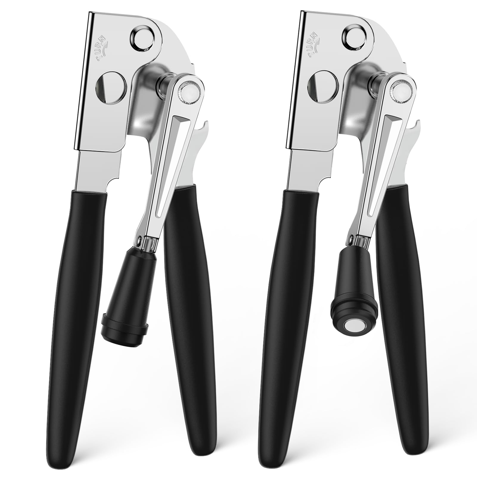 OFFBAIKU 2 pcs Commercial Can Opener Heavy Duty Hand Can Opener Manual Handheld Can Opener with Easy Crank Handle Smooth Edge for Large Cans.