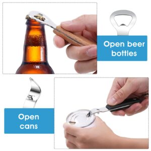 Manual Can Opener Black Can Punch Opener, Stainless Steel Opener for Beers Cans Beverages, Small Bottle Opener Can Tapper for Camping and Traveling (Black)