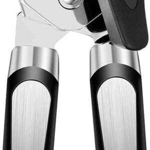 Can Opener Manual, 3-IN-1 Multifunctional Bottle opener, Heavy Duty Stainless Steel Can Opener with Ultra Sharp Blade, Can Opener with Big Easy Turn Knob, Firm-Grip Comfortable Handles, Black