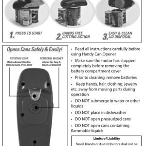 Gourmet Trends Handy Can Opener, Colors May Vary