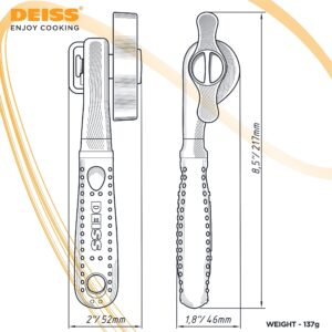 Deiss Pro Heavy Duty Can Opener Manual Smooth Edge, Handheld Can Opener With Soft Touch Handle, Rust Proof Safety Can Opener Oversized Handheld Easy Turn Knob, Best Large Lid Openers (BLACK)