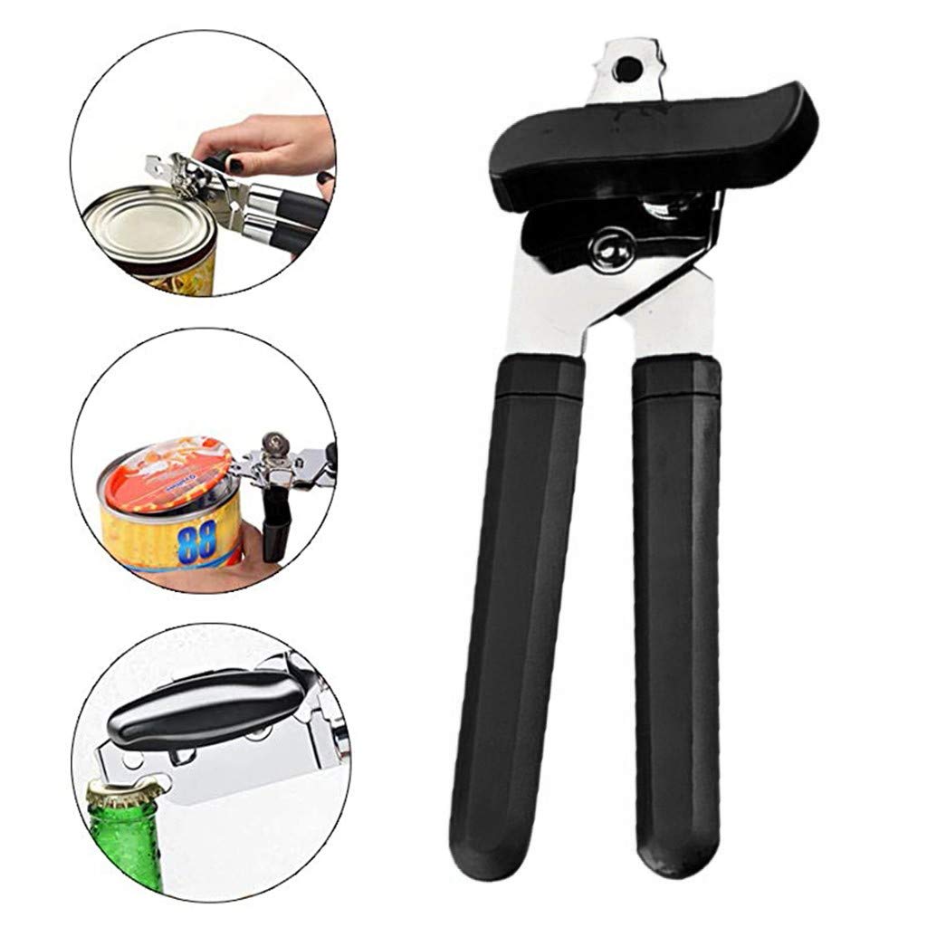 FVOWOH Stainless Opener Kitchen Opener Steel Portable Opener Can Canning Screw KitchenDining & Bar For One Handed Person(l1-Black)