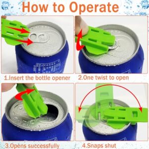 Easy Can Opener, 18 Pieces Color Manual Can Opener, Soda Can Opener, Beer Can Opener, Beverage Can Mouth Protector, Pop Can Opener for Pull Off Tab (Aluminum Cans)