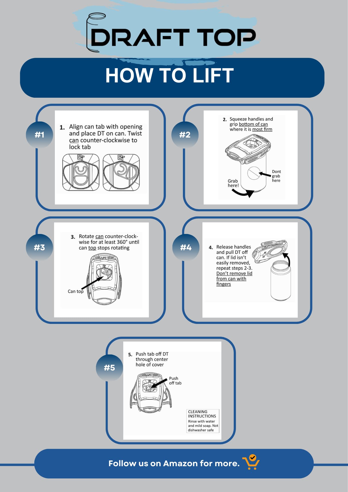 Draft Top LIFT - Ghost Version - Beer Can Opener - Soda Can Opener - Topless Can Opener - Can Cutter Top Remover - Handheld Safety Manual Can Opener, Smooth Edge Effortless Opener, Pulls the Top Off