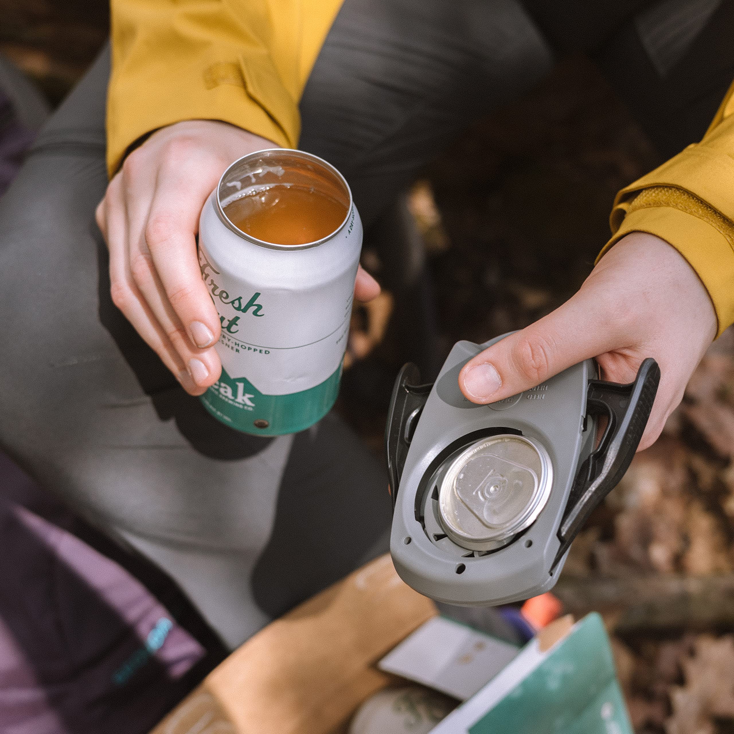 Draft Top LIFT - Ghost Version - Beer Can Opener - Soda Can Opener - Topless Can Opener - Can Cutter Top Remover - Handheld Safety Manual Can Opener, Smooth Edge Effortless Opener, Pulls the Top Off