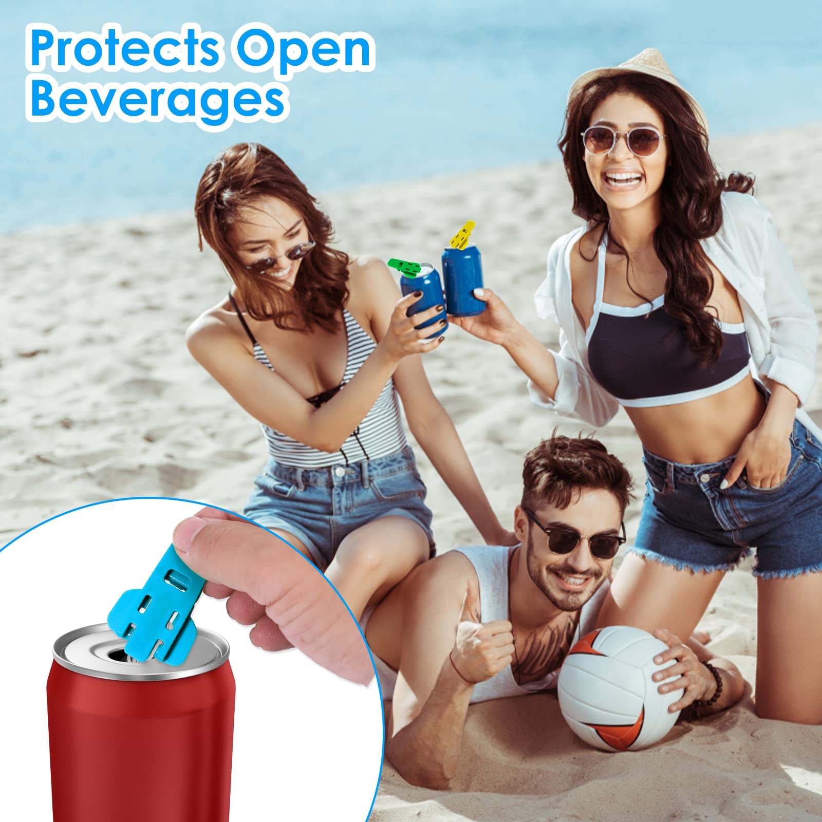 6PCS Manual Easy Can Opener Soda Beer Can Opener Beverage Can Colorful Beverage Can Cover Protector Bug Can Openers For Pop Coke Beer Soda Aluminum Drink