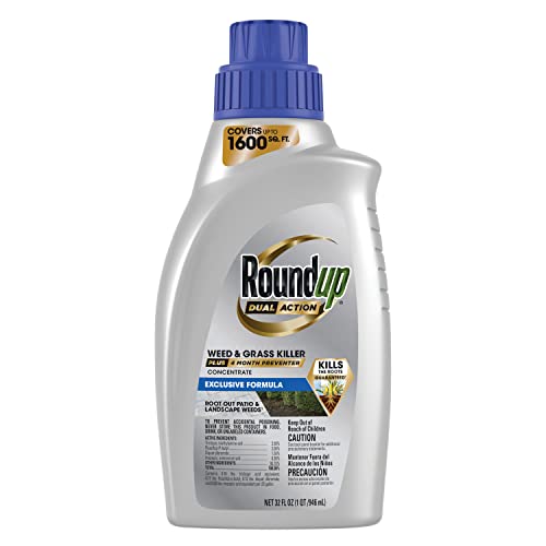 Roundup Dual Action Weed & Grass Killer Plus 4 Month Preventer Concentrate, 32 fl. oz.