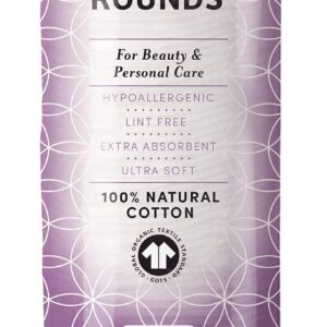 SoulSation Organic Cotton Rounds, 400 Count - Makeup Remover Pads for Face, Lint-Free