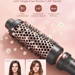 Wavytalk 5 in 1 Curling Iron Set with Curling Brush and 4 Interchangeable Ceramic Curling Wand (0.35"-1.25”), Instant Heat Up, Dual Voltage Hair Curler