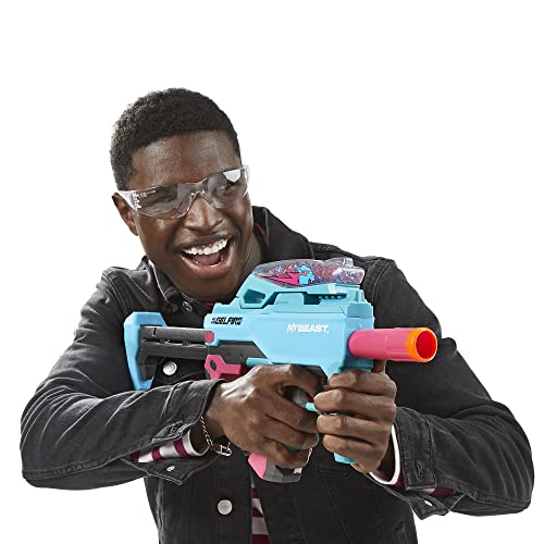 NERF Pro Gelfire X MrBeast Full Auto Blaster & 20,000 Gelfire Rounds, 300 Round Hopper, Rechargeable Battery, Eyewear, Ages 14 & Up