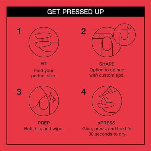 OPI xPRESS/ON Press On Nails, Up to 14 Days of Wear, Gel-Like Salon Manicure, Vegan, Sustainable Packaging, With Nail Glue, Short Red Nails, Cajun Shrimp