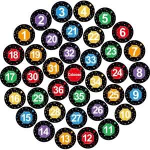 numbers line up floor decals spots round bright color markers 4 inches stickers classroom school decoration line-up helper