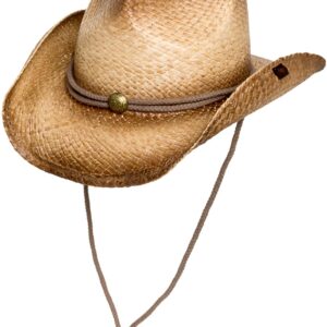 Peter Grimm Mens Straw Round Up Cowboy Hat
