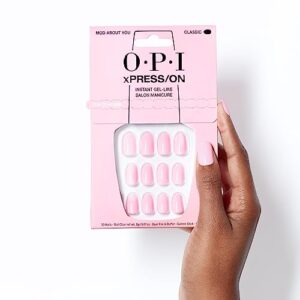 OPI xPRESS/ON Press On Nails, Up to 14 Days of Wear, Gel-Like Salon Manicure, Vegan, Sustainable Packaging, With Nail Glue, Short Pink Nails, Mod About You