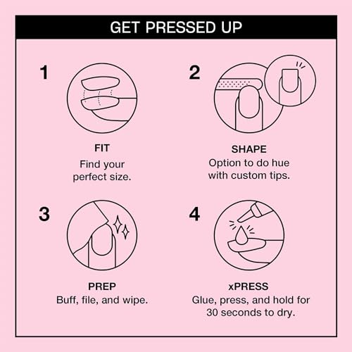 OPI xPRESS/ON Press On Nails, Up to 14 Days of Wear, Gel-Like Salon Manicure, Vegan, Sustainable Packaging, With Nail Glue, Short Pink Nails, Mod About You