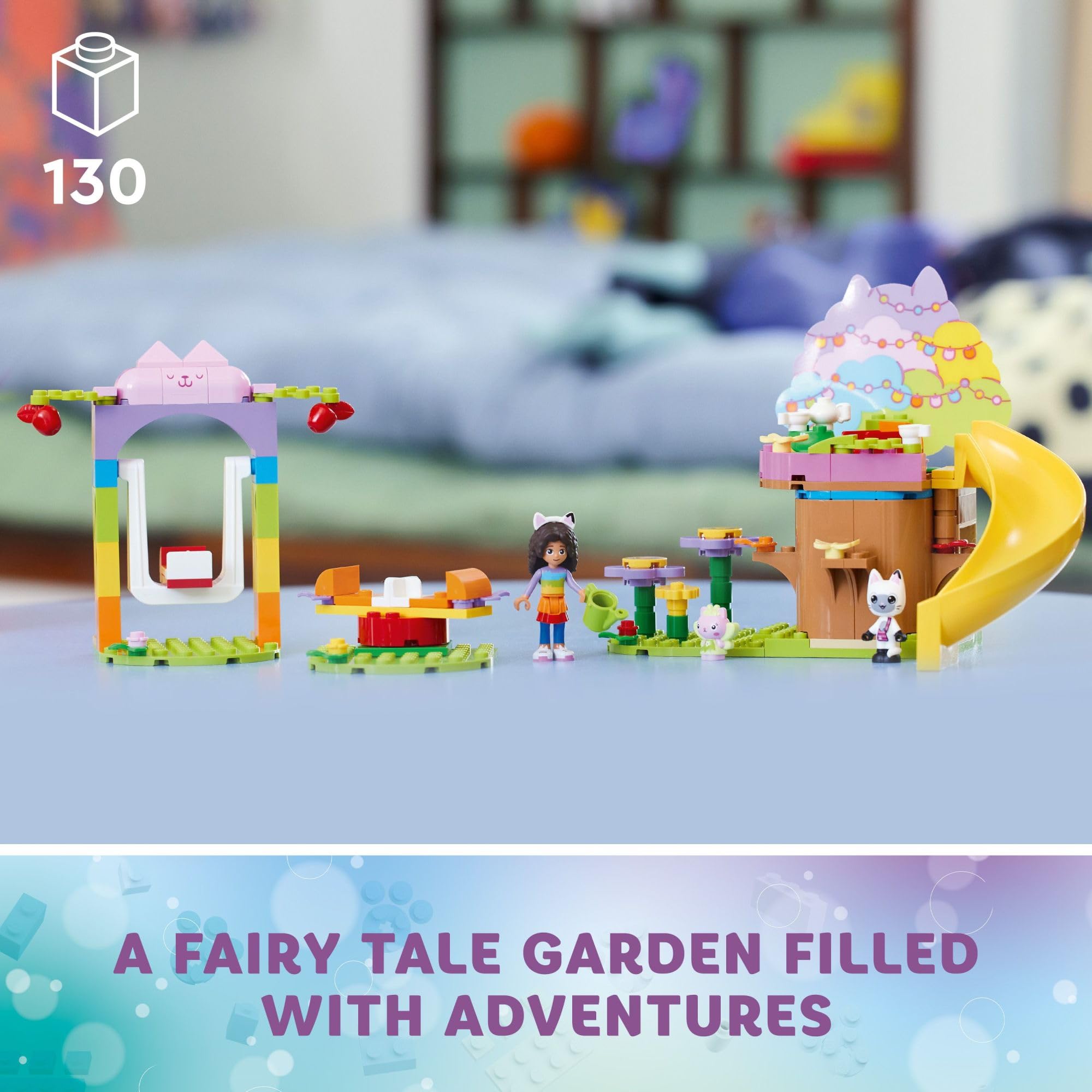 LEGO Gabby's Dollhouse Kitty Fairy’s Garden Party 10787 Building Toy with Tree House, Swing, Slide, and Merry-Go-Round, Includes Gabby and Pandy Paws, Birthday Gift, Sensory Toy for Kids Ages 4 and up