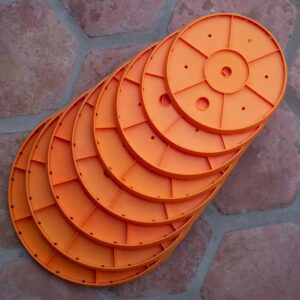 Bloem Ups-A-Daisy Round Planter Insert: 12" - Orange - Durable Resin Disk, Drainage Holes, Place Inside A Planter, Use Less Potting Soil, for Indoor & Outdoor Use, Gardening