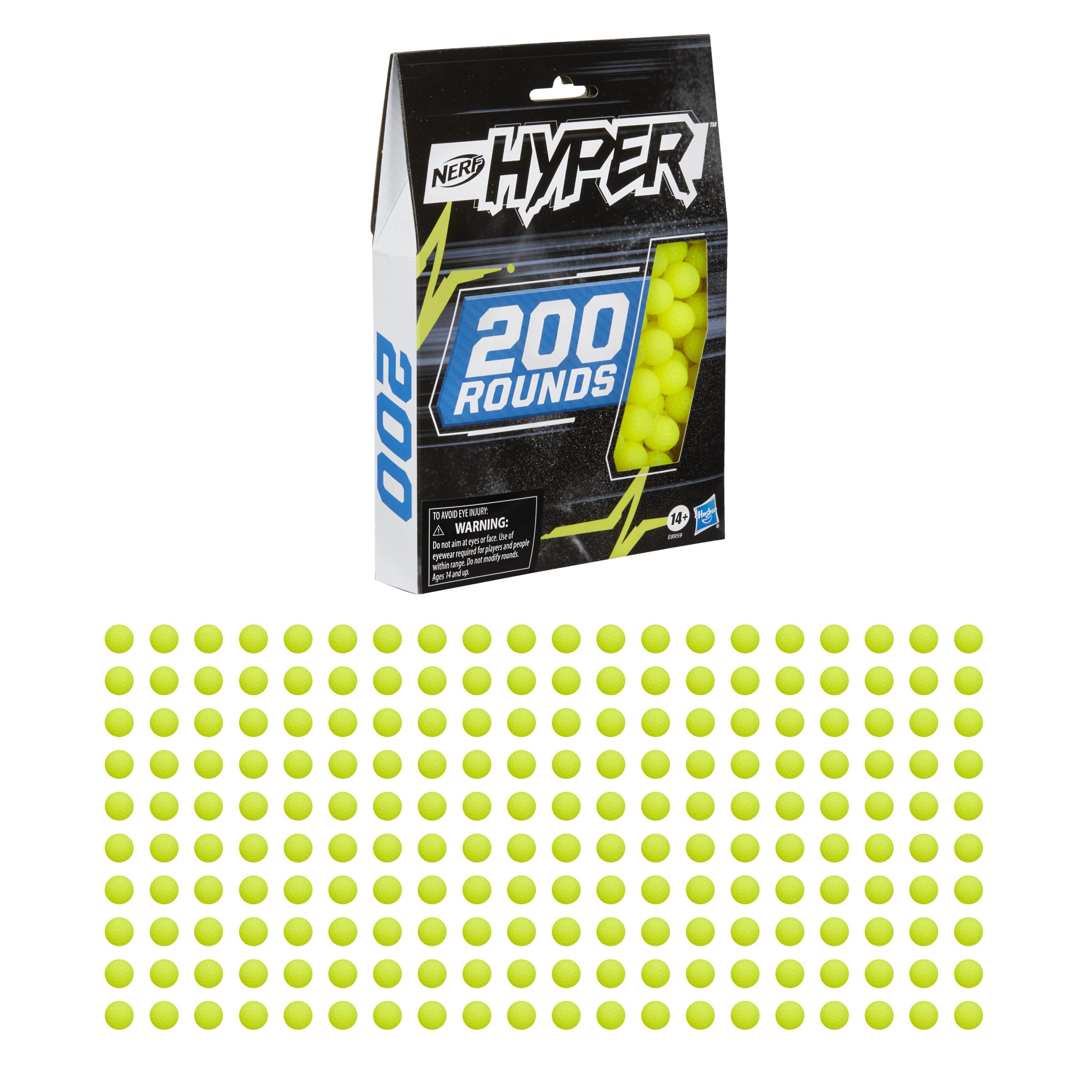 Nerf Hyper 200-Round Refill includes 200 Hyper Rounds, for Use Hyper Blasters, Stock Up Hyper Games