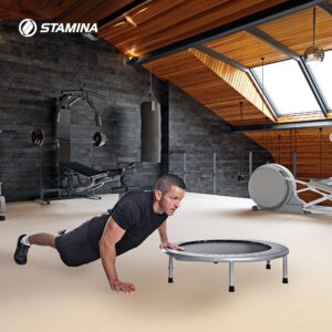 STAMINA Folding Trampoline - 36 inch Exercise Rebounder, Outdoor and Indoor Trampoline, Exercising Equipment At Home, Recreational Trampolines