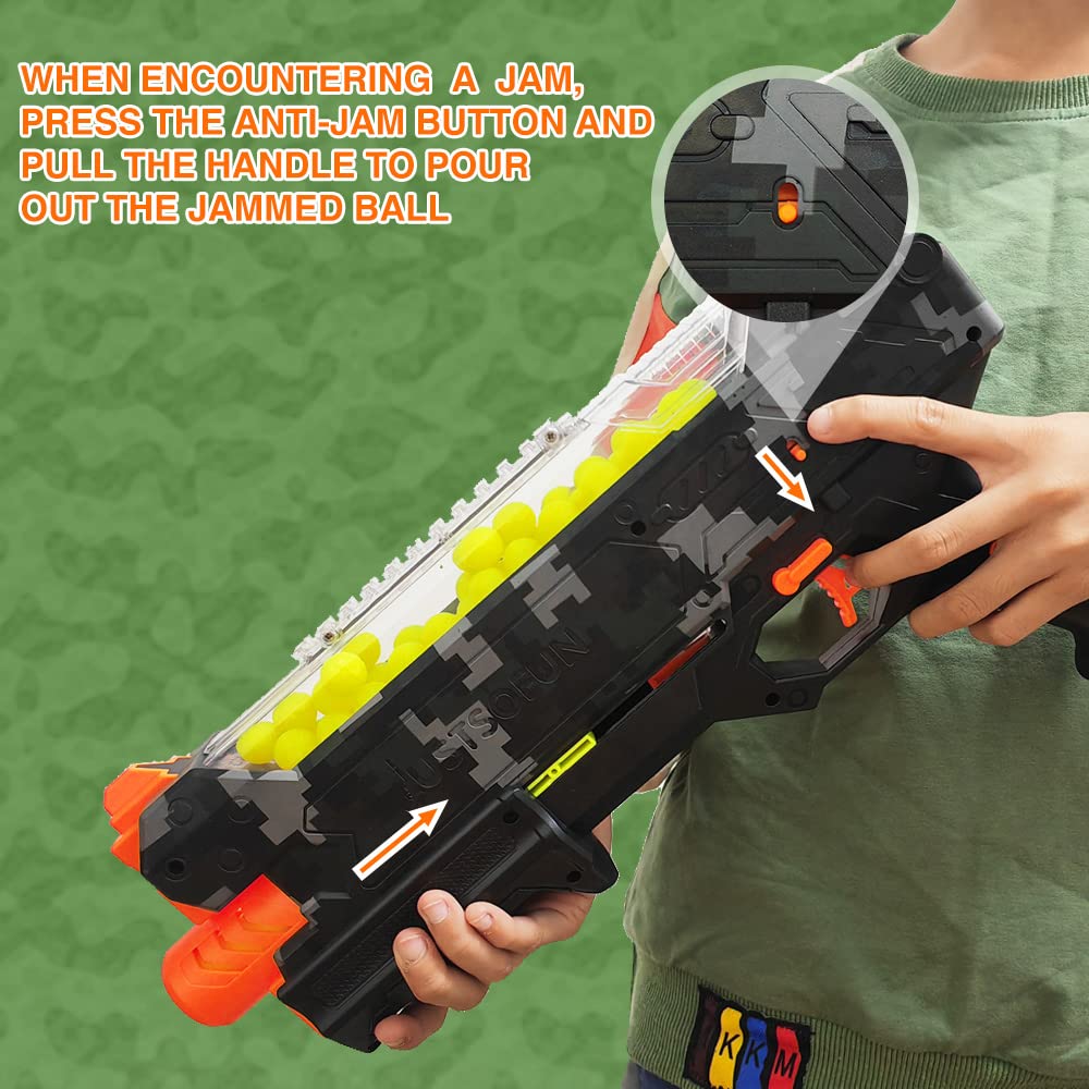 YTSWELE Blaster Gun with Protective Goggles With Spring-Piston and 100 Rounds for Boys and Girls Up to 110 FPS Compatible with Nerf Hyper Rounds Darts, Easy Reload, Holds Up to 50 Rounds (Camo)