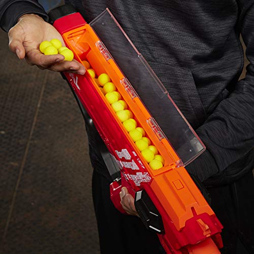 Nerf Perses MXIX-5000 Rival Motorized Blaster (red) - Fastest Blasting Rival System, Up to 8 Rounds Per Second - Rechargeable Battery, Quick-Load Hopper