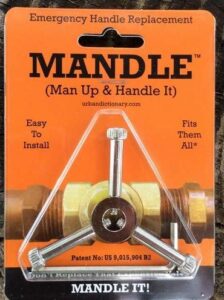 mandle (man up and handle it) adjustable water shut off replacement handle for spigot, outdoor garden faucet, hose bib, round wheel (for 3/8" or smaller exposed stem)