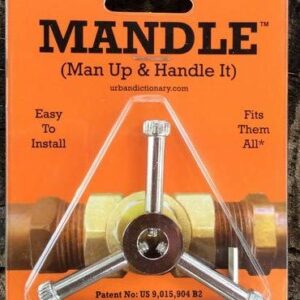 MANDLE (MAN UP AND HANDLE IT) Adjustable Water Shut Off Replacement Handle for Spigot, Outdoor Garden Faucet, Hose Bib, Round Wheel (for 3/8" or Smaller Exposed stem)