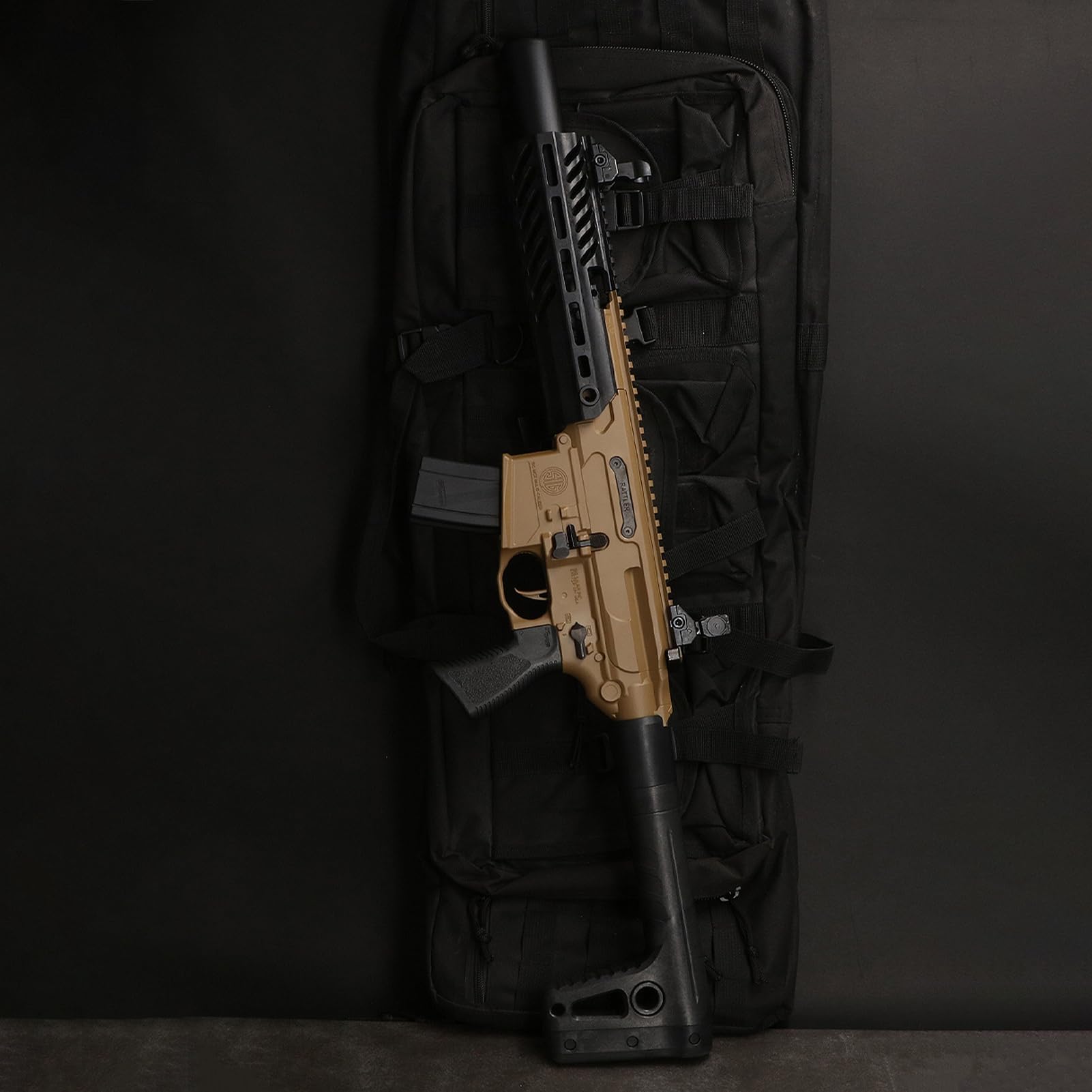 SIG SAUER MCX Rattler .177 Cal CO2 Semi-Auto Pellet Rifle with Flip-Up Sights and 30-Round Magazine