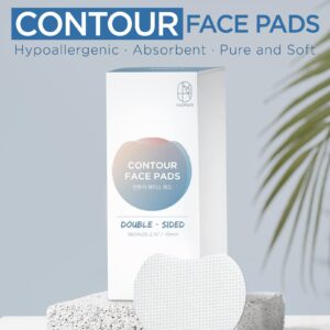 KADRIAN Double-Sided Facial Pads - Lint free - for Makeup Remover and Toner - Rayon face pads for toner and cleasing - Rayon not cotton balls - Exfoliating cotton rounds for face (180 Pads)