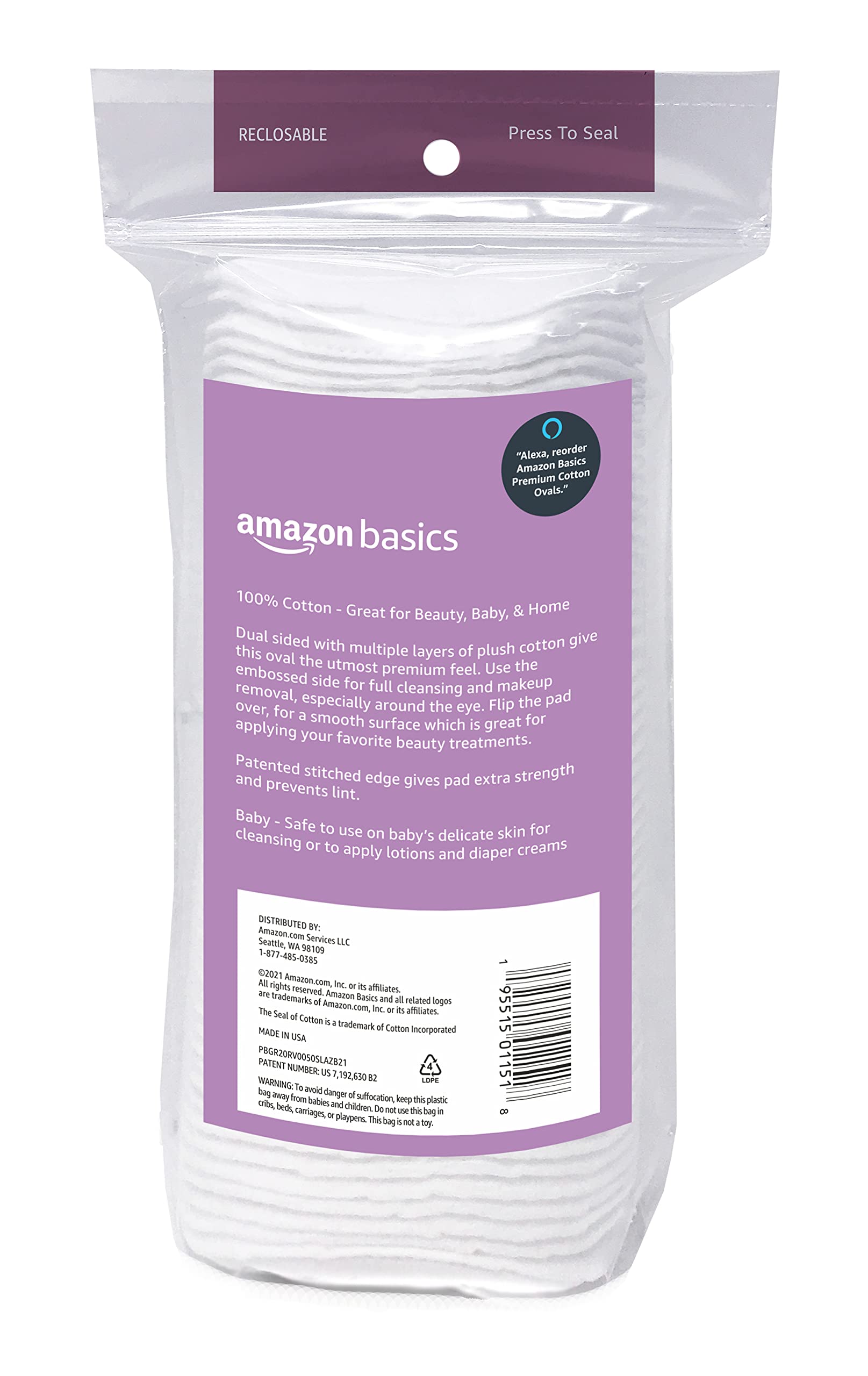 Amazon Basics Oval Premium Pads, 300 Count (6 Packs of 50) (Previously Solimo)