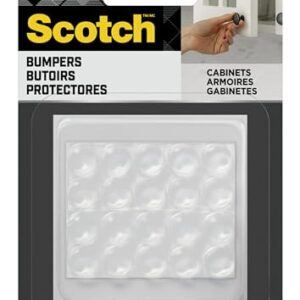 Scotch Clear Adhesive Bumper Pads 20 PCS, Self-Stick Rubber Pads 1/2" round, Cabinet Door Rubber Bumpers, Designed to Protect Cabinets and Drawers, Sound Dampening, Transparent (SP950-NA)