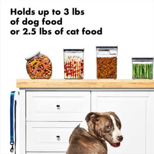 OXO Good Grips Pet POP Container – 3.3 Qt/3.1 L |Ideal for up to 3lbs of Dog Food or 2.5lbs of Cat Food | Airtight Dog and Cat Food Storage Container | BPA Free