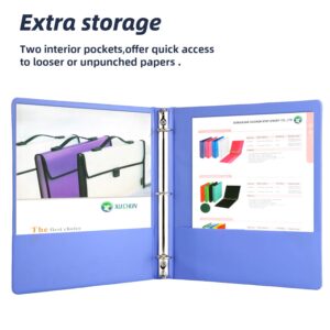 XUCHUN 6Pack 1”Inch Round 3 Ring Binder View Binders with 2 Pockets,Holds 225 Sheets Assorted Colors for Office,Home,School (Multicolor)