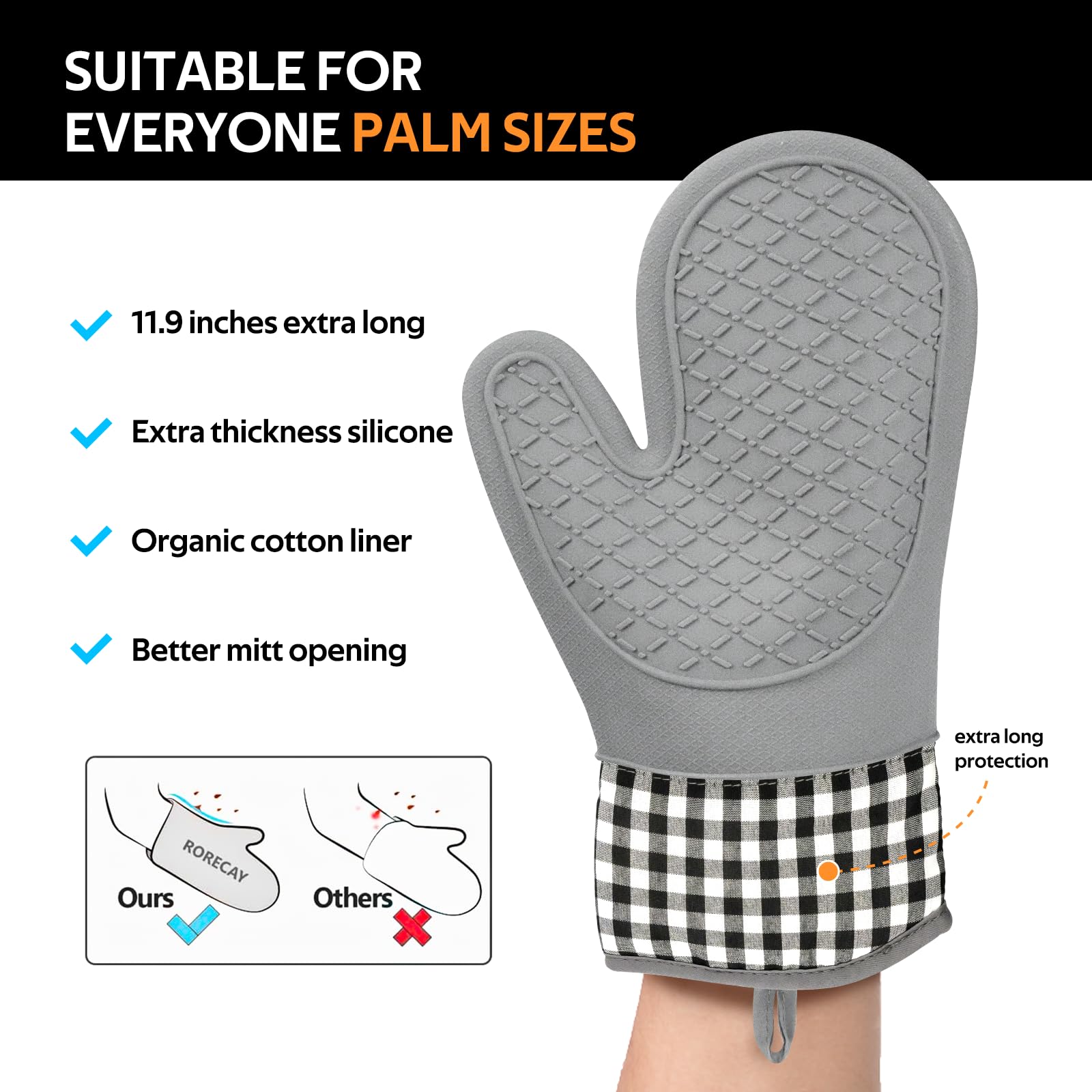 JAOBHAHY Oven Mitts Set, Silicone Oven Mitts and Pot Holders Sets with Hot Pads and Oven Mitts Heat Resistant, 4pcs Bakeware Set for Oven Kitchen Cooking