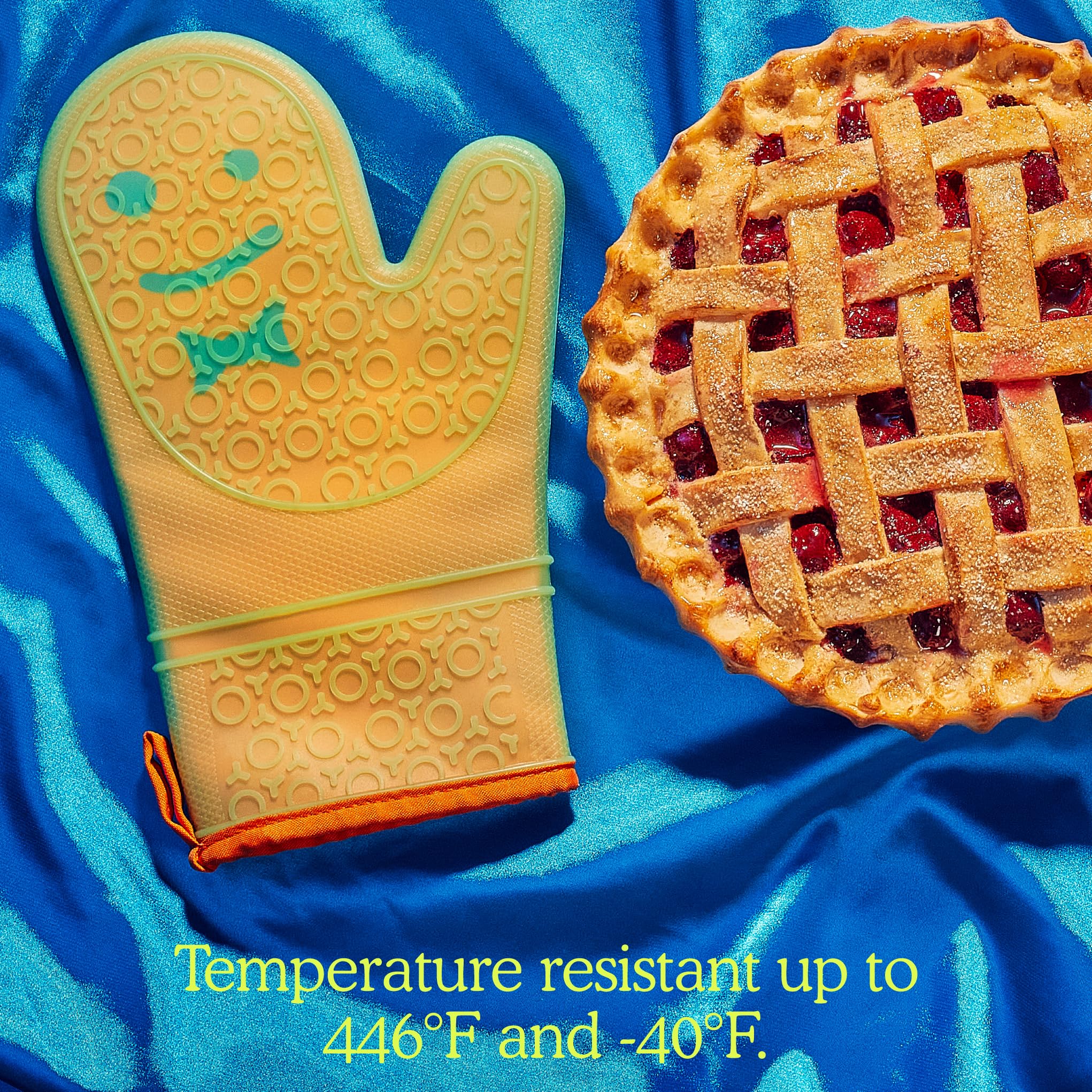 The Oven Mitts by Staff - Pair of Heat Resistant, Grippy Silicone Oven Mitts - Non-Slip, Waterproof, Cotton Fiber Lining - Temperature Resistant (446°F) 11.6" x 7.5" Ideas