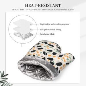 Animals Cute Print Pattern Silicone Oven Mitts Pot Holder Sets 2pcs Cute Design Washable Non Slip Kitchen Heat Resistant Mat Women's Cooking Gloves for Baking and BBQ Wear