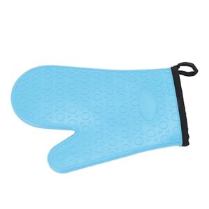 Silicone Oven Mitt, Kitchen Baking Glove High Temperature Retardant for Cooking (Blue)