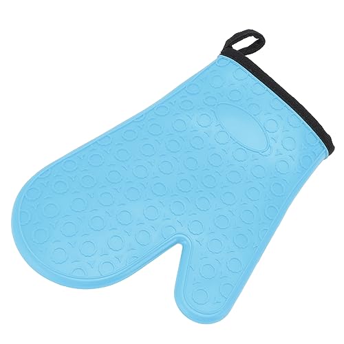 Silicone Oven Mitt, Kitchen Baking Glove High Temperature Retardant for Cooking (Blue)