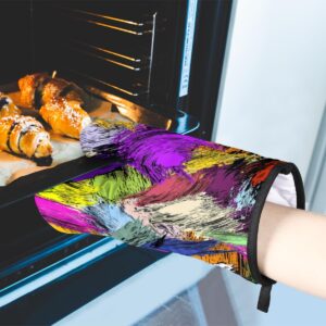 Graffiti Abstract Art Oven Mitts and Pot Holders Sets of 2 Heat Resistant Non-Slip Kitchen Gloves Hot Pads with Inner Cotton Layer for Cooking BBQ Baking Grilling