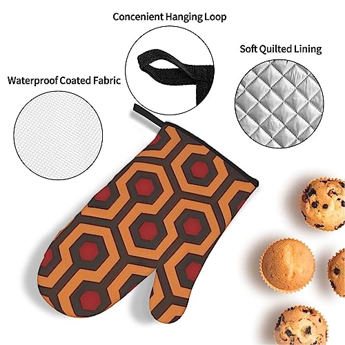 Shining Overlook Oven Mitt and Pan Cover Set, 4 Piece Set for Kitchen Cooking, Baking and Microwave, Kitchen Accessories.