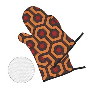 Shining Overlook Oven Mitt and Pan Cover Set, 4 Piece Set for Kitchen Cooking, Baking and Microwave, Kitchen Accessories.