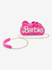 barbie logo fuzzy mini crossbody bag pink
