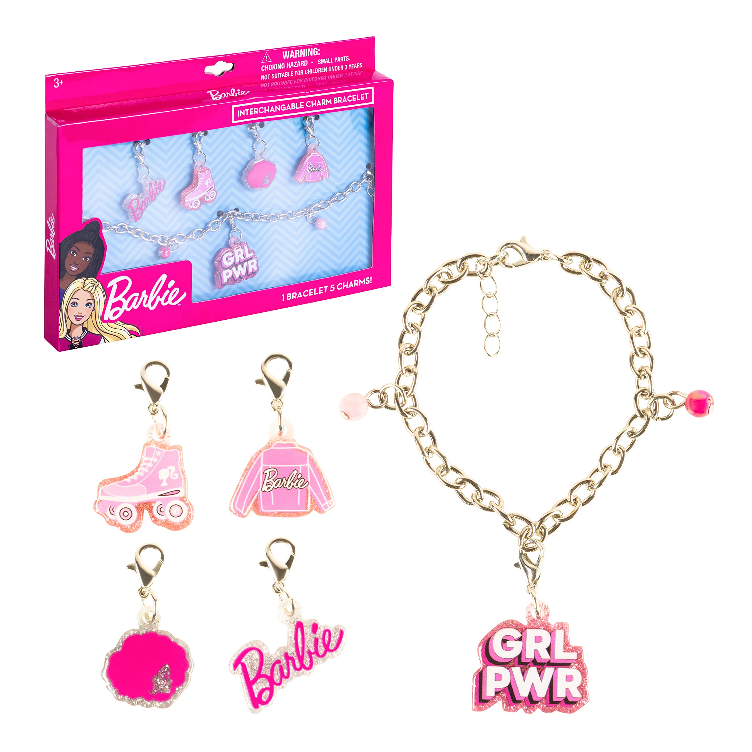 LUV HER Barbie Girls Add A Charm Box Set with 1 charm bracelet & 5 interchangeable charms - Ages 3+