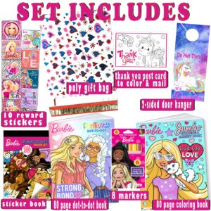 Barbie Sticker Activity Set - Bundle Includes Barbie Stickers, Barbie Coloring Book, and More (White)