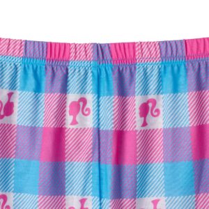 Barbie Girls Pajama Pants and Sleep Shirt Sets for Kids 4 Piece Sleepwear Set for Girls (as1, numeric, numeric_4, regular, Light Blue-Light Pink)